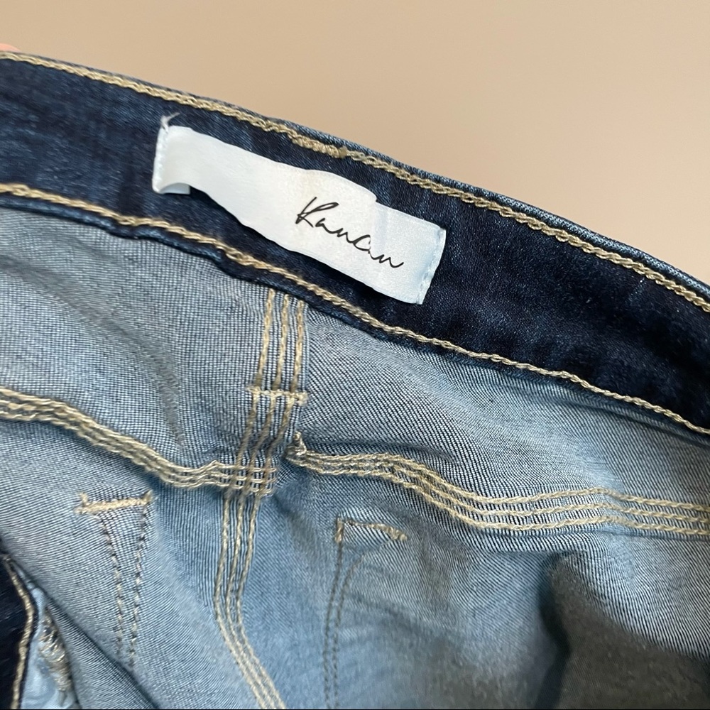 KanCan Women's Skinny Distressed Blue Jeans - Picture 6 of 8
